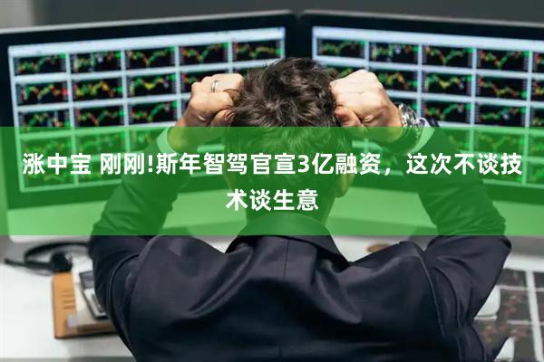 涨中宝 刚刚!斯年智驾官宣3亿融资,这次不谈技术谈生意